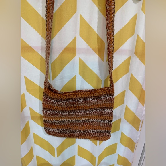 Crossbody Bag, Brown/Orange Multicolor, handmade, crochet - Picture 9 of 16